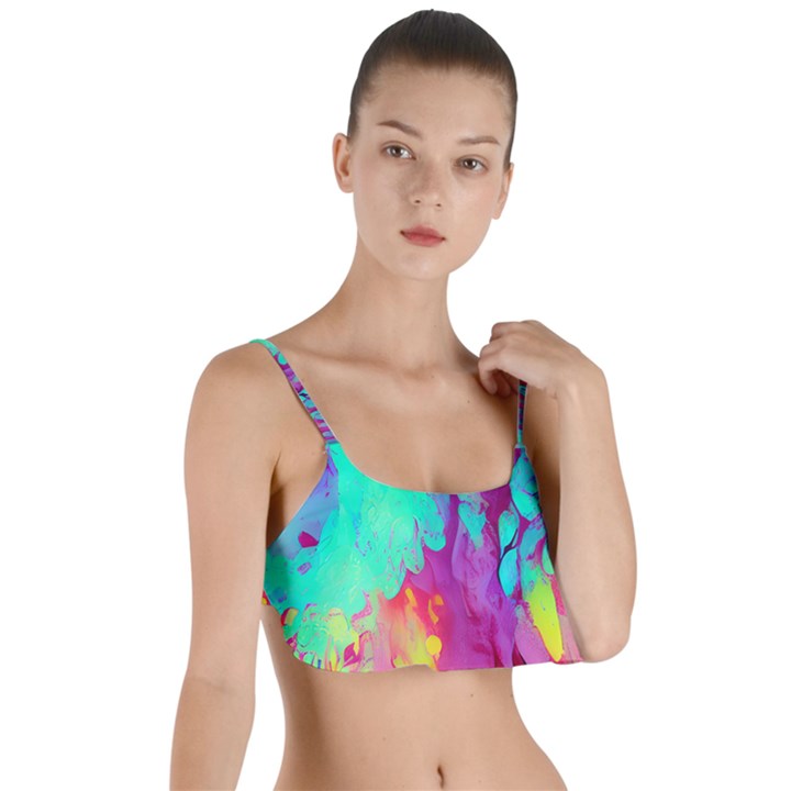 Fluid Background Layered Top Bikini Top 