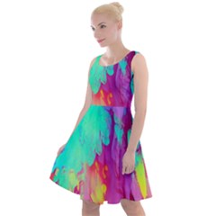 Fluid Background Knee Length Skater Dress by GardenOfOphir