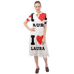 I Love Laura Keyhole Neckline Chiffon Dress by ilovewhateva