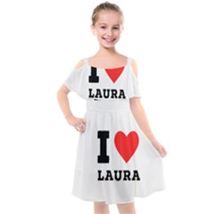 I Love Laura Kids  Cut Out Shoulders Chiffon Dress by ilovewhateva