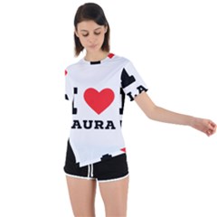 I Love Laura Asymmetrical Short Sleeve Sports Tee by ilovewhateva