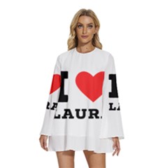 I Love Laura Round Neck Long Sleeve Bohemian Style Chiffon Mini Dress by ilovewhateva