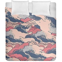 Waves Ocean Sea Water Pattern Rough Seas Duvet Cover Double Side (california King Size) by Pakemis