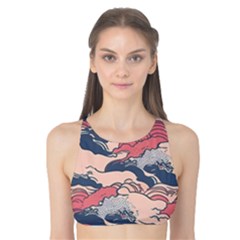 Waves Ocean Sea Water Pattern Rough Seas Tank Bikini Top by Pakemis