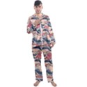 Waves Ocean Sea Water Pattern Rough Seas Men s Long Sleeve Satin Pajamas Set View1