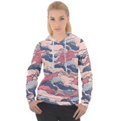 Waves Ocean Sea Water Pattern Rough Seas Women s Overhead Hoodie by Pakemis