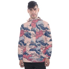 Waves Ocean Sea Water Pattern Rough Seas Men s Front Pocket Pullover Windbreaker by Pakemis