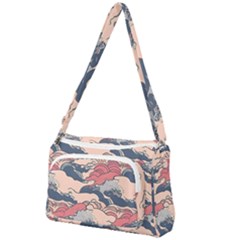 Waves Ocean Sea Water Pattern Rough Seas Front Pocket Crossbody Bag by Pakemis