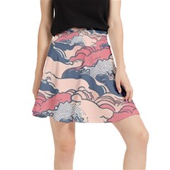 Waves Ocean Sea Water Pattern Rough Seas Waistband Skirt by Pakemis