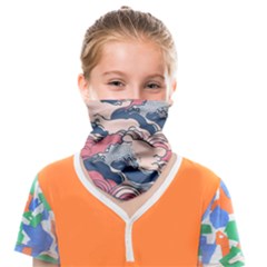 Waves Ocean Sea Water Pattern Rough Seas Face Covering Bandana (kids) by Pakemis