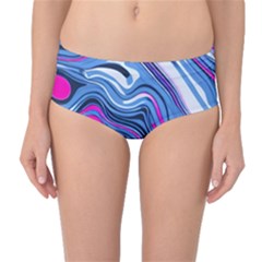 Fluid Art Pattern Mid-waist Bikini Bottoms by GardenOfOphir