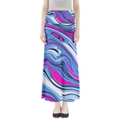 Fluid Art Pattern Full Length Maxi Skirt by GardenOfOphir