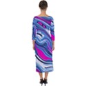 Fluid Art Pattern Quarter Sleeve Midi Bodycon Dress View2