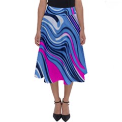 Fluid Art Pattern Perfect Length Midi Skirt by GardenOfOphir