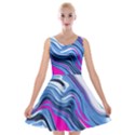 Fluid Art Pattern Velvet Skater Dress View1