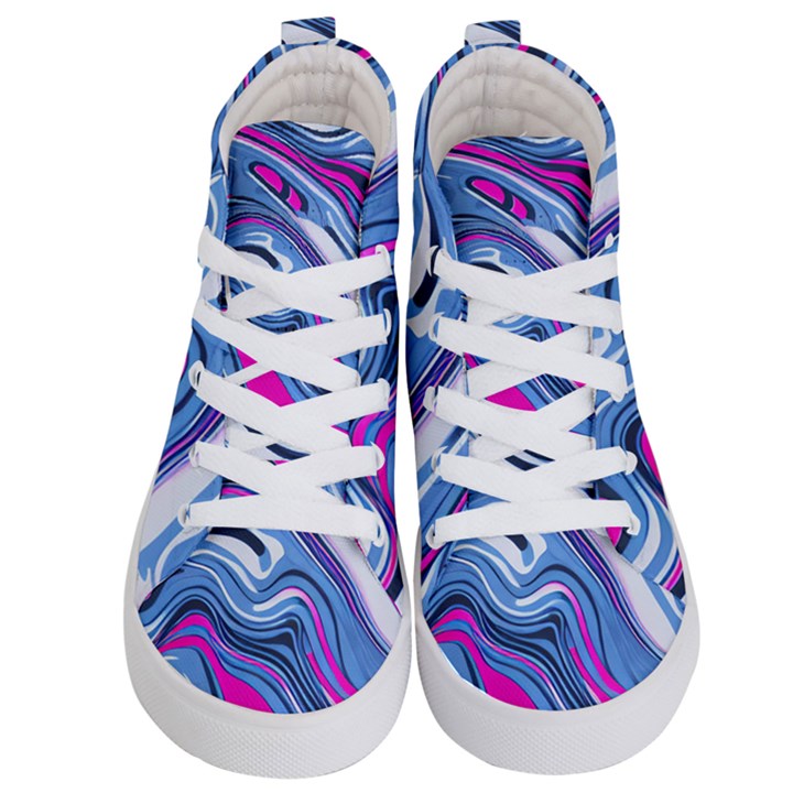 Fluid Art Pattern Kids  Hi-Top Skate Sneakers