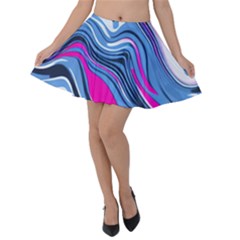 Fluid Art Pattern Velvet Skater Skirt by GardenOfOphir