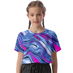 Fluid Art Pattern Kids  Basic Tee by GardenOfOphir