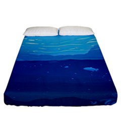 Ai Generated Ocean Sea Fish Underwater Water Fitted Sheet (king Size) by Pakemis