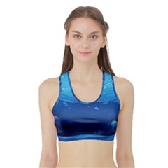 Ai Generated Ocean Sea Fish Underwater Water Sports Bra With Border by Pakemis