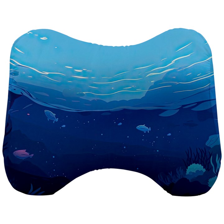 Ai Generated Ocean Sea Fish Underwater Water Head Support Cushion