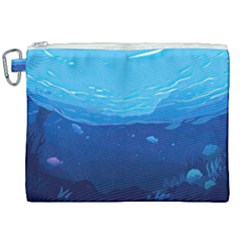 Ai Generated Ocean Sea Fish Underwater Water Canvas Cosmetic Bag (xxl) by Pakemis