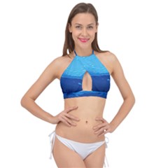 Ai Generated Ocean Sea Fish Underwater Water Cross Front Halter Bikini Top by Pakemis