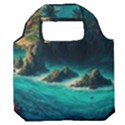 Tropical Island Paradise Ocean Sea Palm Trees Premium Foldable Grocery Recycle Bag View1