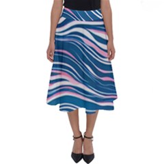 Modern Fluid Art Perfect Length Midi Skirt by GardenOfOphir