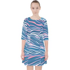 Modern Fluid Art Quarter Sleeve Pocket Dress by GardenOfOphir