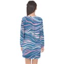 Modern Fluid Art Long Sleeve Chiffon Shift Dress  View2