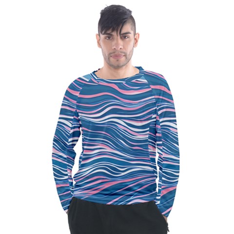 Modern Fluid Art Men s Long Sleeve Raglan Tee by GardenOfOphir