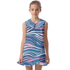 Modern Fluid Art Kids  Pilgrim Collar Ruffle Hem Dress by GardenOfOphir