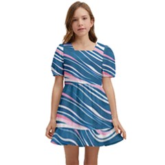 Modern Fluid Art Kids  Short Sleeve Dolly Dress by GardenOfOphir