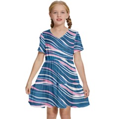 Modern Fluid Art Kids  Short Sleeve Tiered Mini Dress by GardenOfOphir