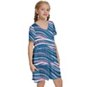 Modern Fluid Art Kids  Short Sleeve Tiered Mini Dress View3