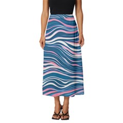 Modern Fluid Art Classic Midi Chiffon Skirt by GardenOfOphir