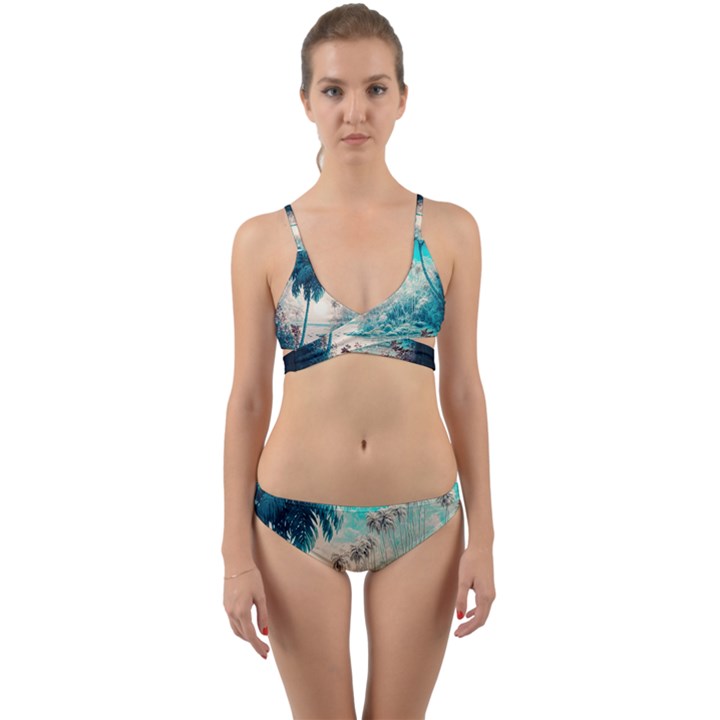 Tropical Winter Tropical Winter Landscape Wrap Around Bikini Set