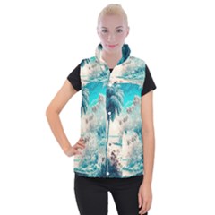 Tropical Winter Tropical Winter Landscape Women s Button Up Vest by Pakemis