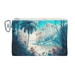 Tropical Winter Tropical Winter Landscape Canvas Cosmetic Bag (large) by Pakemis