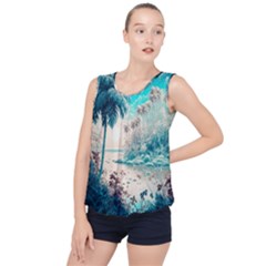 Tropical Winter Tropical Winter Landscape Bubble Hem Chiffon Tank Top by Pakemis