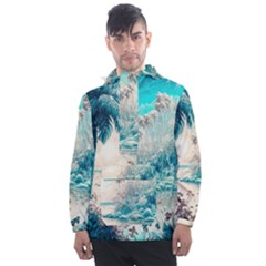 Tropical Winter Tropical Winter Landscape Men s Front Pocket Pullover Windbreaker by Pakemis