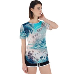 Tropical Winter Tropical Winter Landscape Perpetual Short Sleeve T-shirt by Pakemis