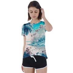 Tropical Winter Tropical Winter Landscape Short Sleeve Open Back Tee by Pakemis