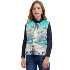 Tropical Winter Tropical Winter Landscape Kid s Short Button Up Puffer Vest	 by Pakemis