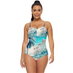 Tropical Winter Tropical Winter Landscape Retro Full Coverage Swimsuit