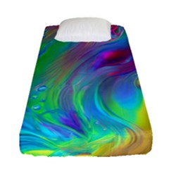 Fluid Art - Artistic And Colorful Fitted Sheet (single Size) by GardenOfOphir