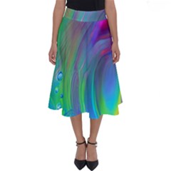 Fluid Art - Artistic And Colorful Perfect Length Midi Skirt by GardenOfOphir