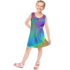 Fluid Art - Artistic And Colorful Kids  Tunic Dress by GardenOfOphir