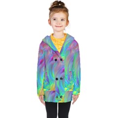 Fluid Art - Artistic And Colorful Kids  Double Breasted Button Coat by GardenOfOphir